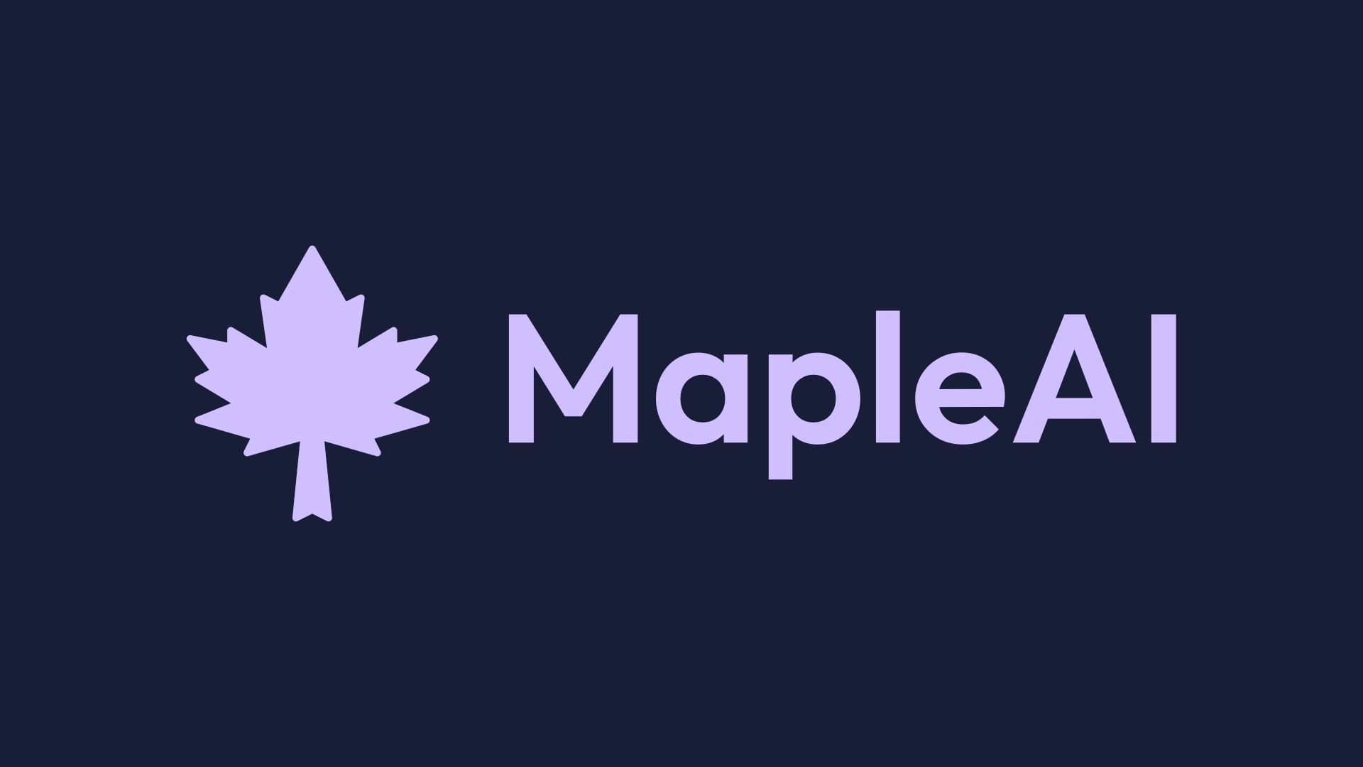 MapleAI logo — a purple maple leaf mark with clean sans-serif wordmark
